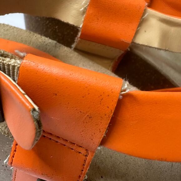 Diba True Comfort Wedges Orange Strappy Sandals - Picture 5 of 6